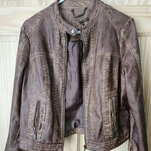 Brown faux leather jacket